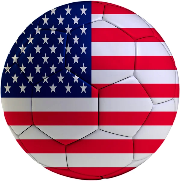 Football ball with American flag — Stock Photo, Image