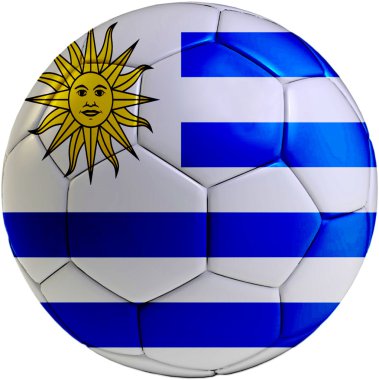 Futbol topu ile Uruguay bayrağı