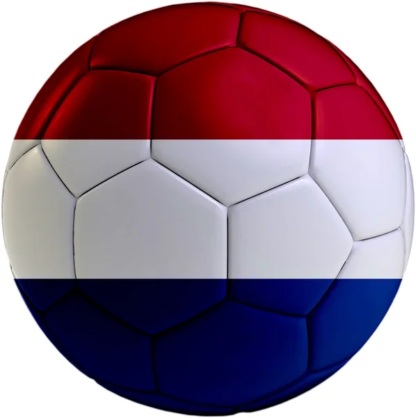 Pallone da calcio con bandiera olandese — Foto Stock