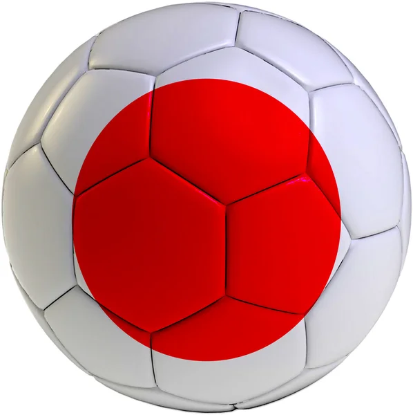 足球球与日本国旗 — 图库照片