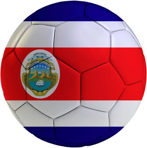 Ballon de football avec drapeau du Costa Rica — Photo