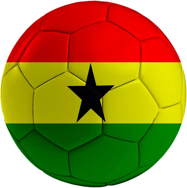 加纳国旗与足球球 — 图库照片