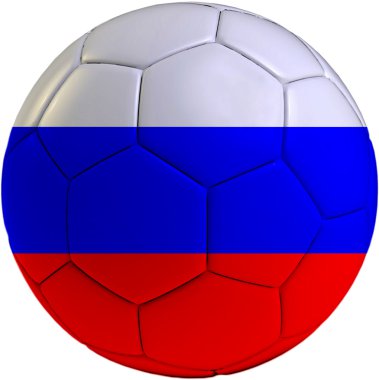 Rus bayrağı ile futbol topu