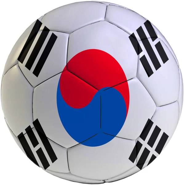 Voetbal bal met Zuid-korea vlag — Stockfoto