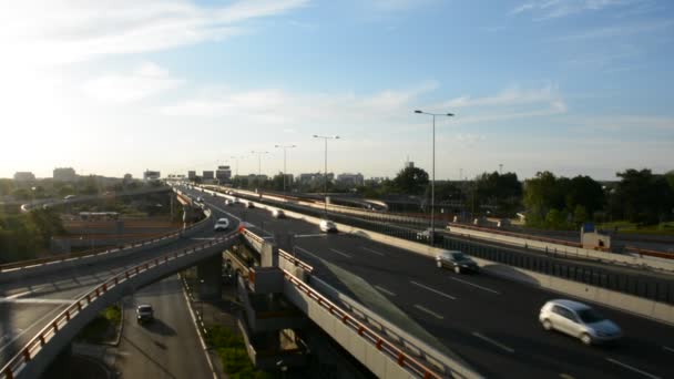 Pôr-do-sol rodovia — Vídeo de Stock