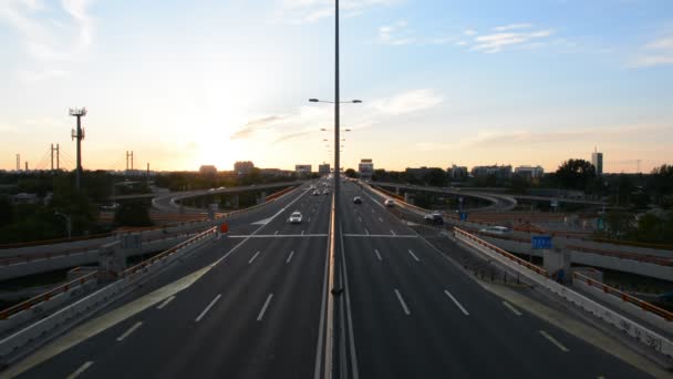 Highway sunset — Stock Video