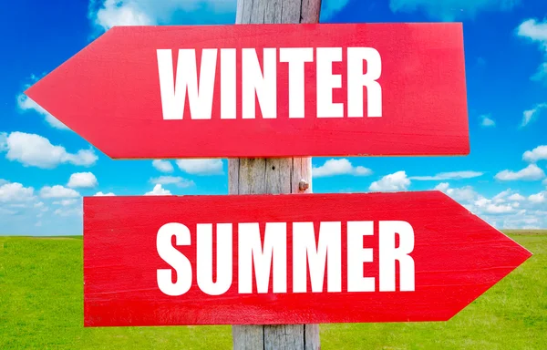 Zimní nebo letní — Stock fotografie