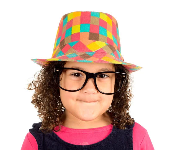 Menina com chapéu colorido — Fotografia de Stock