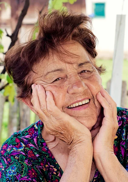 Positive old female — Stock Photo, Image