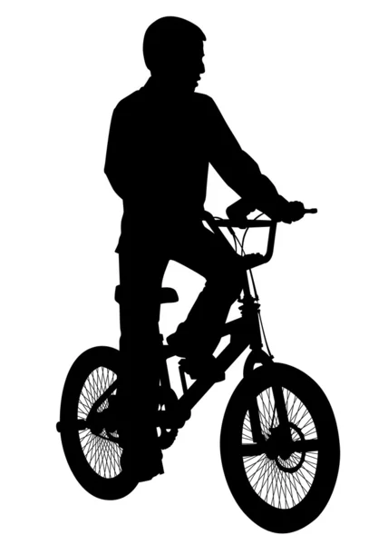 Junge auf dem Fahrrad 03 — Stockvektor