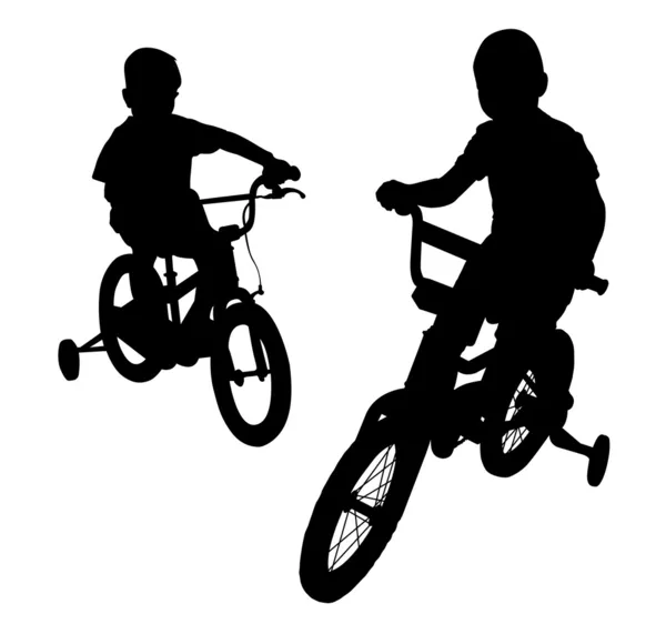 Junge auf Fahrrad — Stockvektor