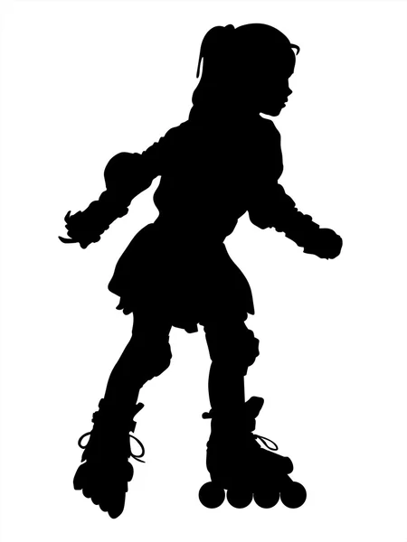 Chica en patines sobre ruedas01 — Vector de stock