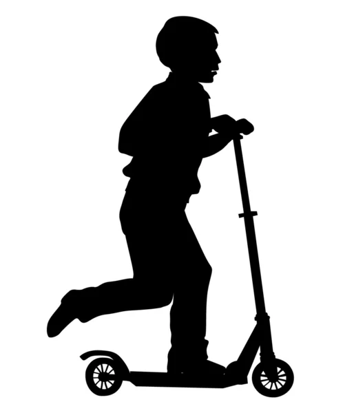 Jongen op scooter — Stockvector