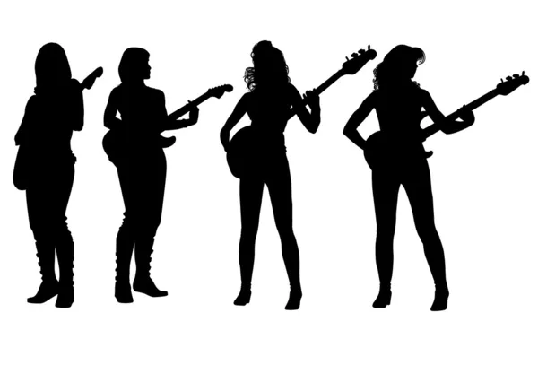 Mädchen mit Gitarre — Stockvektor