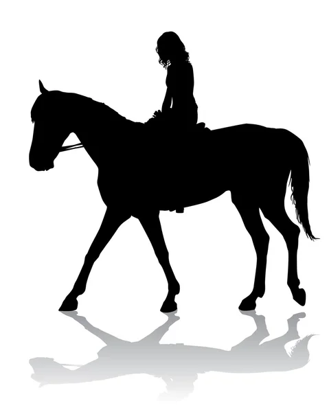 Dívka na koni — Stockový vektor