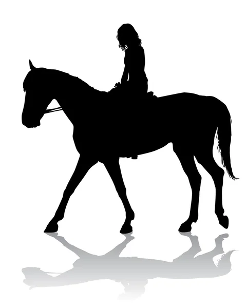 Girl on horse — Stock Vector