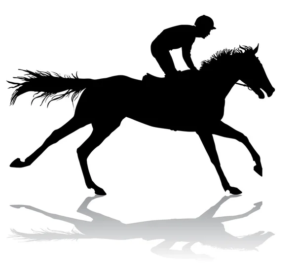 Jockey sur cheval 6 — Image vectorielle