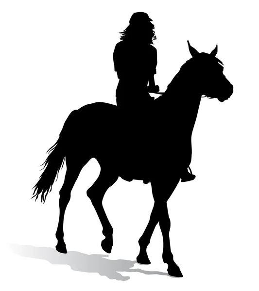Menina no cavalo 2 — Vetor de Stock