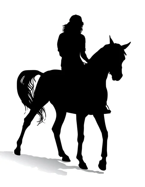 Fille sur cheval 3 — Image vectorielle