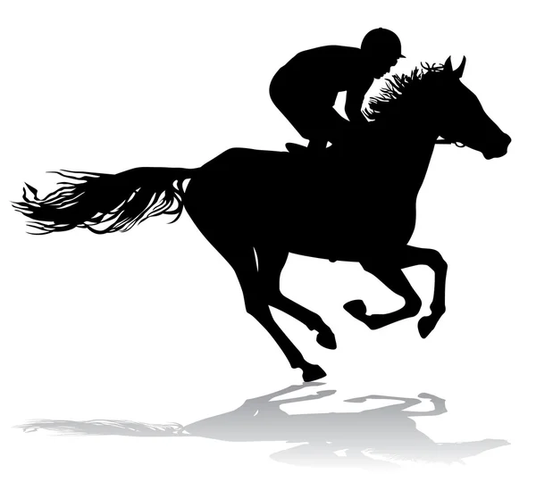 Jockey auf dem Pferd 7 — Stockvektor