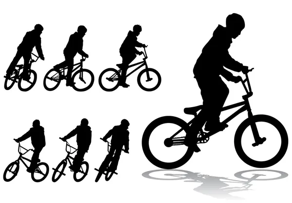 Pojke på cykel — Stock vektor