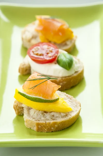 Bruschetta voorgerechten — Stockfoto