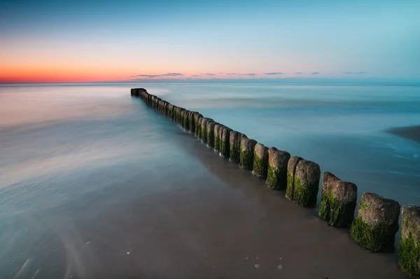 防波堤の日没 — ストック写真