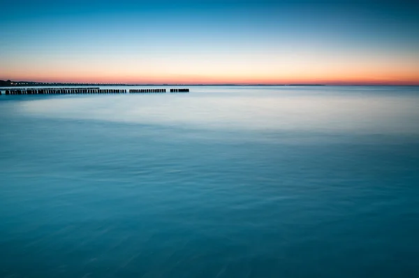 防波堤の日没 — ストック写真