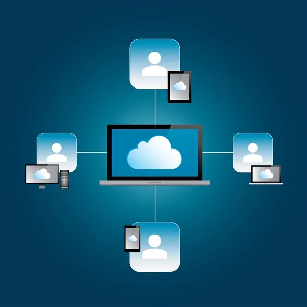 Cloud computing — Stockvector