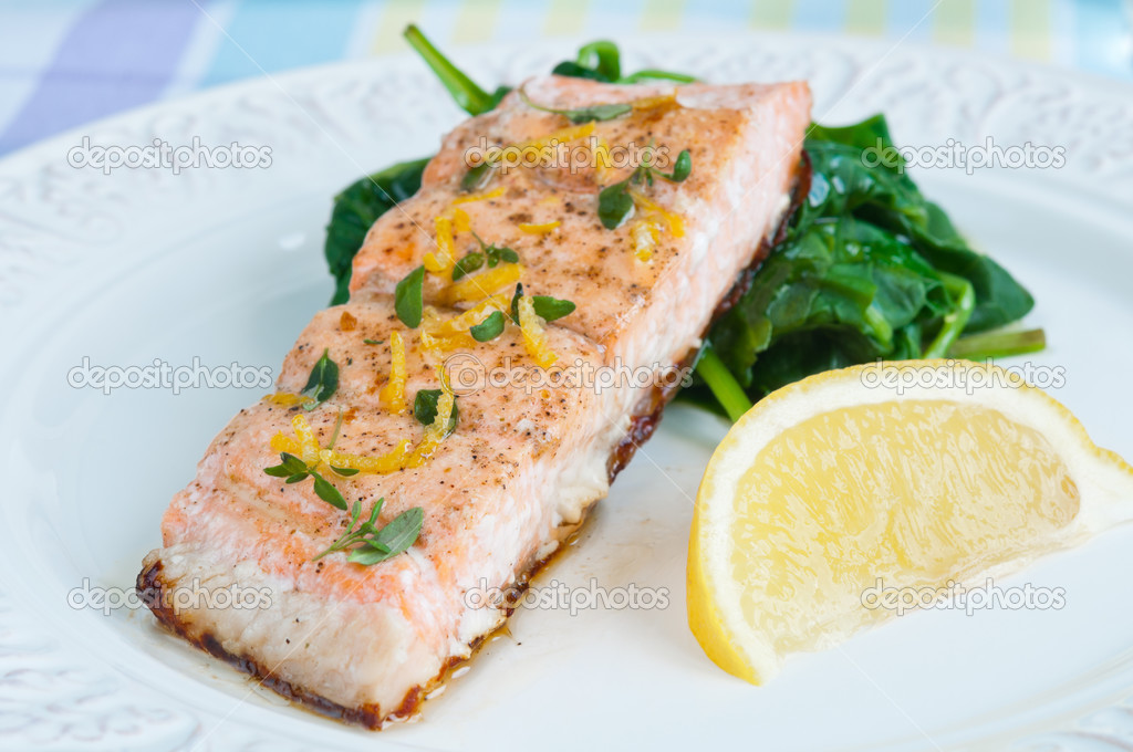Salmon with Spinach