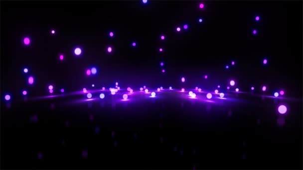 Púrpura rebotando bolas de luz ancha — Vídeo de stock