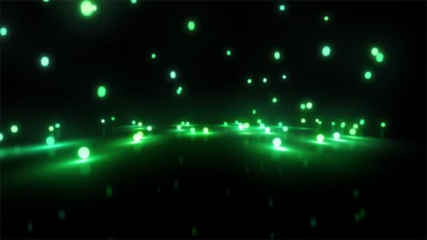 Green Bouncing light balls background — Stock Video