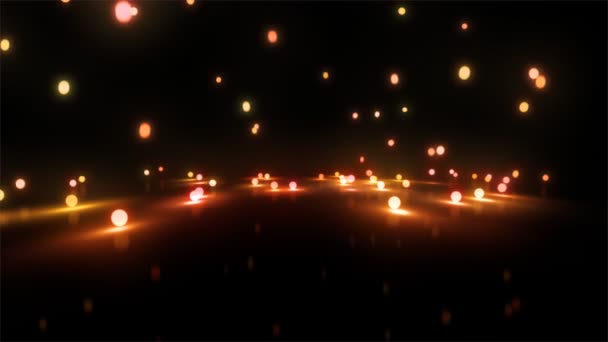 Orange Bouncing light balls background wide — Stock Video