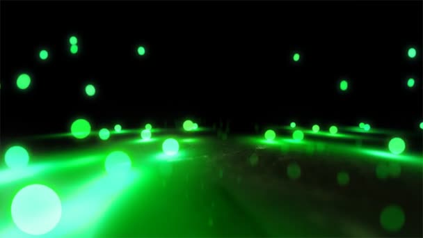 Verde rimbalzare luce palle sfondo — Video Stock