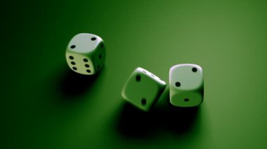 yeşil renkli inişli çıkışlı zar