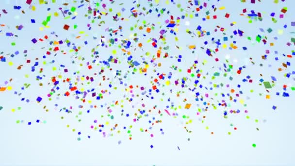 Color Paper Confetti Falling — Stock Video