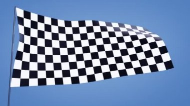 Damalı bayrak mavi gökyüzü