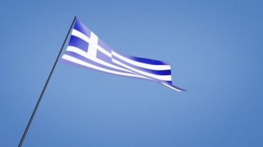 Yunanistan bayrakları düşük açılı