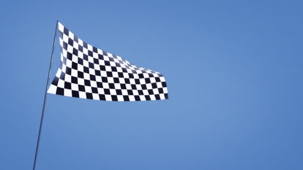 Checkered flag with blue sky — Stock Video