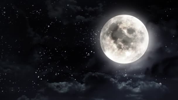 Jasny księżyc czarno-białe — Wideo stockowe