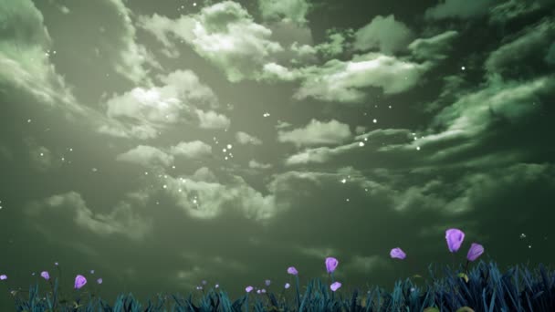 Ciel nocturne avec des fleurs 