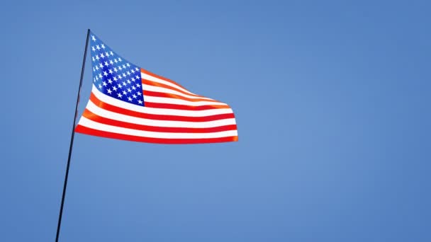 USA vlag lage hoek — Stockvideo