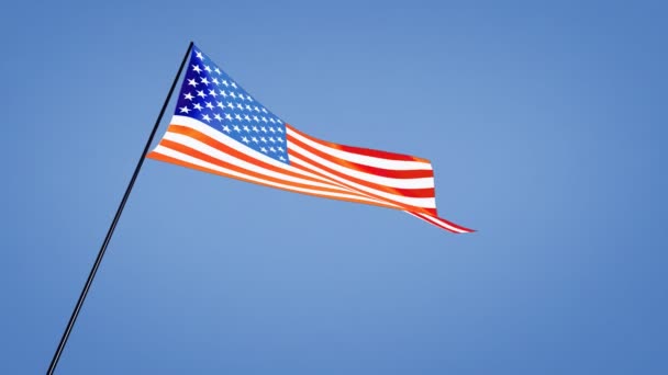 US-Flagge weit — Stockvideo