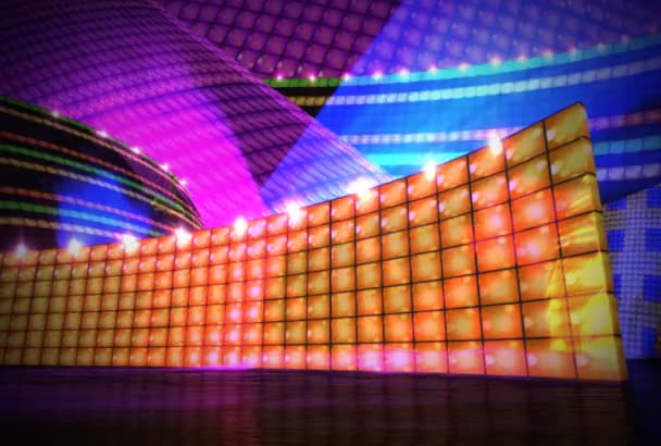 Disco stage virtual set Ntsc — Stock Video