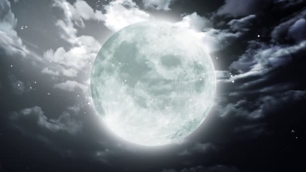 Gran luna de Halloween cielo oscuro — Vídeos de Stock