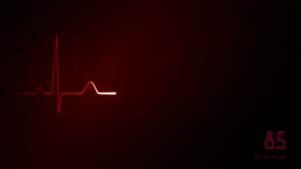 Coeur sur un moniteur EKG rouge 