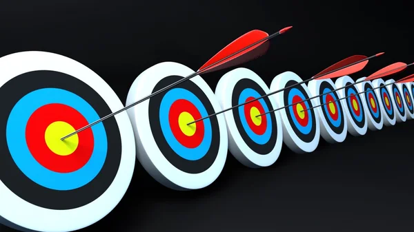 Color targets and arrows black — Stock Photo, Image