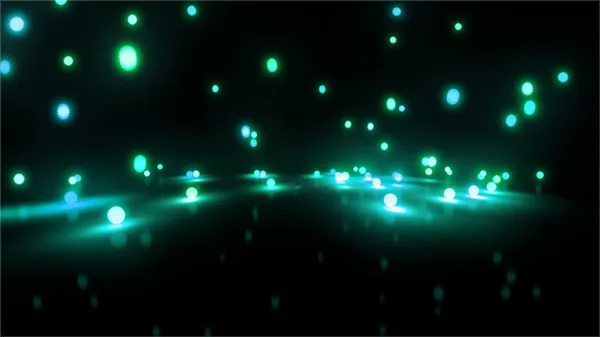 Mar verde saltando bolas de luz — Fotografia de Stock