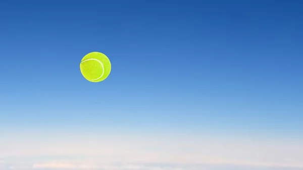 Tennis ball flying — Stock Photo, Image