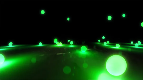 Verde Bouncing bolas de luz primer plano — Foto de Stock